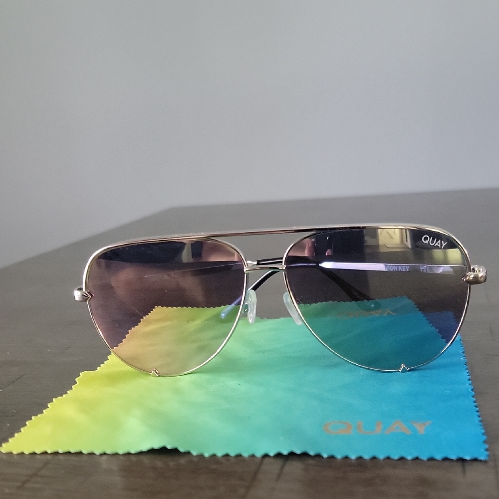 Quay Gold Aviator Sunglasses